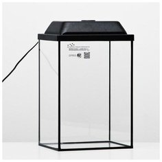 Пижон Аквариум колонна с крышкой, 30 литров, 30 х 23 х 43/48,5 см, чёрный