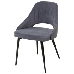 Стул FANTINE-LS Grey / 4 шт. / Серый, велюр, черный металлический каркас / для кухни, для гостиной / #27 / M-City