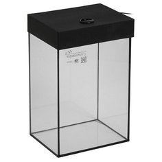 Пижон Аквариум колонна с крышкой, 24 литра, 28 х 21 х 40/45,5 см, чёрный
