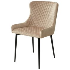 Стул сальери ( 1 шт. ) мягкий, для кухни, для гостиной, велюр, цвет - бежевый, на черном металлическом каркасе, со спинкой / #C03 / (М Сити) M-City