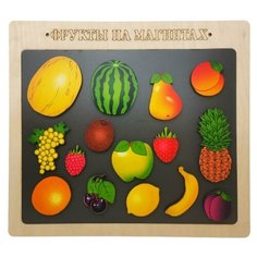 Магнитная игра Нескучные игры Фрукты на магнитах, 15 деталей