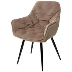 Стул HOLLA Beige / 2 шт. / Бежевый, велюр, черный металлический каркас / для кухни, для гостиной / BLUVEL-40 / M-City