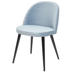 Стул JAZZ Powder blue / 4 шт. / Пудровый голубой, велюр, черный металлический каркас / для кухни, для гостиной / G108-55 / M-City