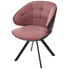 Стул RIVERBANK ( 1 шт. ) 180 град, мягкий, для кухни, для гостиной, ткань, цвет - розовый, на черном металлическом каркасе, со спинкой / (М Сити) M-City