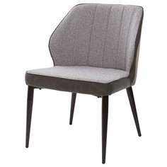 Стул-кресло RIVERTON ( 2 шт. ) мягкий, для кухни, для гостиной, экокожа антрацит, цвет - антрацитовый меланж, на черном металлическом каркасе, со спинкой / FC-09/ RU-08 / (М Сити) M-City