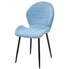 Стул FLOWER BLUE / 2 шт. / Небесно голубой, ткань, черный металлический каркас / для кухни, для гостиной / TRF-10 / M-City