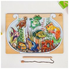Деревянные Игрушки Магнитная рыбалка - пазл «Аквариум»