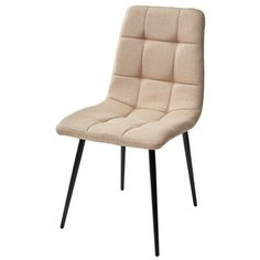Стул дилан ( 4 шт. ) мягкий, для кухни, для гостиной, ткань, цвет - бежевый, на черном металлическом каркасе, со спинкой / (М Сити) M-City