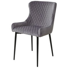 Стул сальери ( 1 шт. ) мягкий, для кухни, для гостиной, велюр, цвет - темно-серый, на черном металлическом каркасе, со спинкой / #C07 / (М Сити) M-City