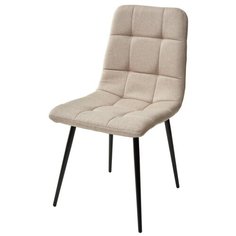 Стул дилан ( 4 шт. ) мягкий, для кухни, для гостиной, ткань, цвет - кремовый, на черном металлическом каркасе, со спинкой / (М Сити) M-City