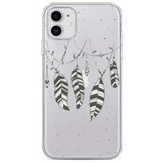 Силиконовый чехол "Гирлянда из перьев 3" на Apple iPhone 11 / Айфон 11 Case Place