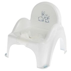 Tega Baby Горшок-стульчик музыкальный «Кролики» с крышкой, антискользящий, цвет белый