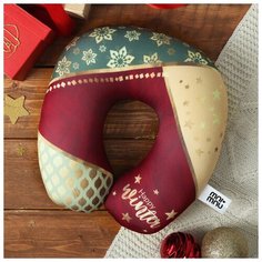 Mni mnu Подушка-антистресс, новогодний подголовник Happy winter