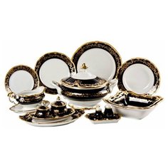 Столовый сервиз на 6 персон 30 предметов Weimar Porzellan "Ювел /Синий с золотым узором" / 002214