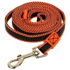 Зооник Поводок Зооник капроновый с двойной латексной нитью, 2 м х 1,5 см, оранжевый