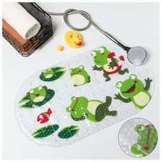 Доляна Коврик для ванны Доляна «Лягушата», 38×69 см