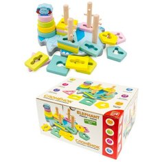 Развивающая игрушка Анданте Слонёнок пирамидка-сортировщик