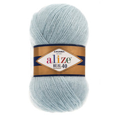 Пряжа Alize Angora Real 40, цвет 114-светлая мята (Ангора Реал 40) 40% шерсть, 60% акрил 100г/480м, 1шт