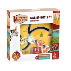 Лабиринт двухсторонний 2 в 1 Mapacha Животные с песочными часами