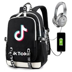Рюкзак с логотипом "Tik-tok" чёрный Noname
