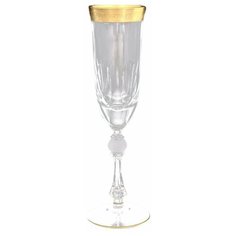 Бокалы для шампанского 200 мл 6 шт Crystalite Bohemia "Джесси /Матовое золото /43373" / 026674