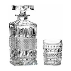 Набор для виски 3 предмета (графин 700 мл + 2 стакана по 240 мл) Crystal Bohemia "Brittany" / 122624