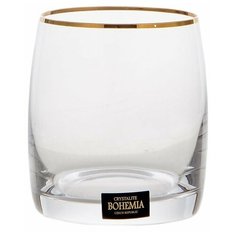 Стаканы для виски 290 мл 6 шт Crystalite Bohemia "Идеал /Отводка золото" / 094199