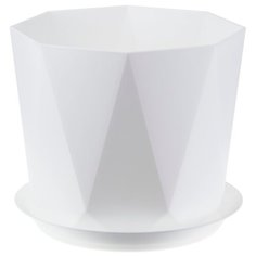 Кашпо призма D175 мм 2,6 л с поддоном белый Idea (М Пластика)