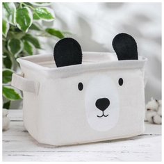 Доляна Корзина для хранения с ручками Доляна «Мишка», 20×16×14 см, цвет бежевый