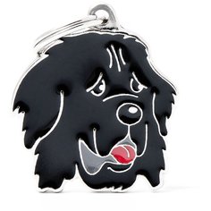 Адресник на ошейник My Family Colors Friends Ньюфаундленд черный/серый/красный