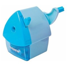 Точилка механическая пифагор "Домик гнома", металлический механизм, корпус голубой, 270425