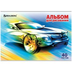 Альбом для рисования BRAUBERG Скорость 29.7 х 21 см (A4), 100 г/м², 40 л.