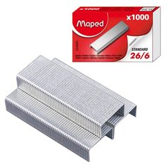 Скобы для степлера №26/6, 1000 штук, MAPED (Франция), до 20 листов, 324605