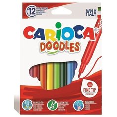 Фломастеры CARIOCA DOODLES 12 цветов суперсмываемые в картонной упаковке