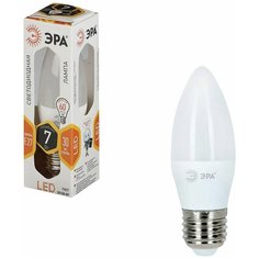 Лампа светодиодная ЭРА, 7 (60) Вт, цоколь E27, "свеча", теплый белый свет, 30000 ч., LED smdB35-7w-827-E27 ERA