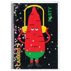 Блокнот с гелевой обложкой малый формат (110х145 мм) А6, 56 л., скоба, CENTRUM, "Carrots party", 84274