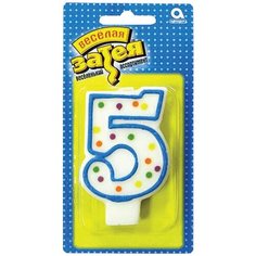 Праздничная свеча цифра "5" высотой 7,6 см Веселая Затея