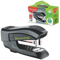 Степлер №24/6, 26/6 мини MAPED (Франция) "Greenlogic", до 15 листов, с антистеплером, черный, 353011