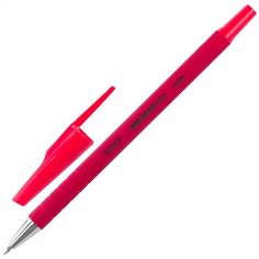 Ручка шариковая STAFF "EVERYDAY", красная, корпус прорезиненный красный, узел 0,7 мм, линия письма 0,35 мм, 142399