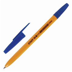 Ручка шариковая STAFF "ORANGE C-51", синяя, корпус оранжевый, узел 1 мм, линия письма 0,5 мм, 143332