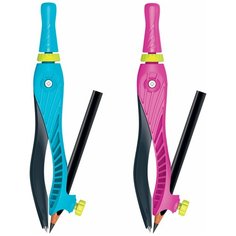 Циркуль MAPED (Франция) "Kidz Eazy 360", 140 мм, пластиковый, универсальный держатель + карандаш, ассорти, 181611