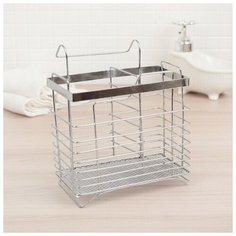 Сушилка для столовых приборов подвесная на ножках 14,5х11х17 см, прямоугольная 2998354 Доляна