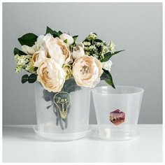 Набор кашпо с поддоном для орхидеи 2 в 1 «Геометрия», 0,8 и 1,6 л 4762334 Дарите счастье