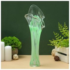 Ваза "Волна" 28 см, зелёная 1984733 Сима ленд