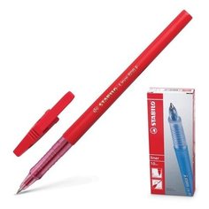 Ручка шариковая STABILO "Liner", красная, корпус красный, узел 0,7 мм, линия письма 0,3 мм, 808/40