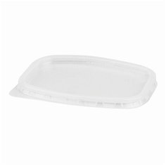 Крышки для одноразовых контейнеров, 139х102 мм, комплект 100 шт., ПП, контейнеры 605082, -83, -84 Стиролпласт
