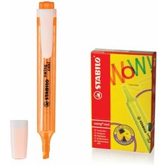 Текстовыделитель STABILO "Swing cool", оранжевый, линия 1-4 мм, 275/54