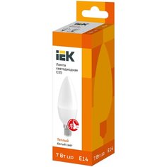 Лампа светодиодная IEK ECO C35 свеча 7Вт 230В 3000К E14,10 шт.