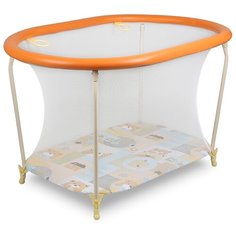 Манеж детский "Овал" NEW (оранжевый-арт.110806) Globex