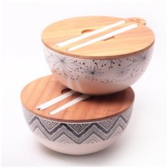 Миска из бамбукового волокна Kamille 27 см с приборами 4384